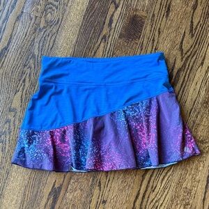 Lija Women’s Small Blue and Purple Patterned Skort